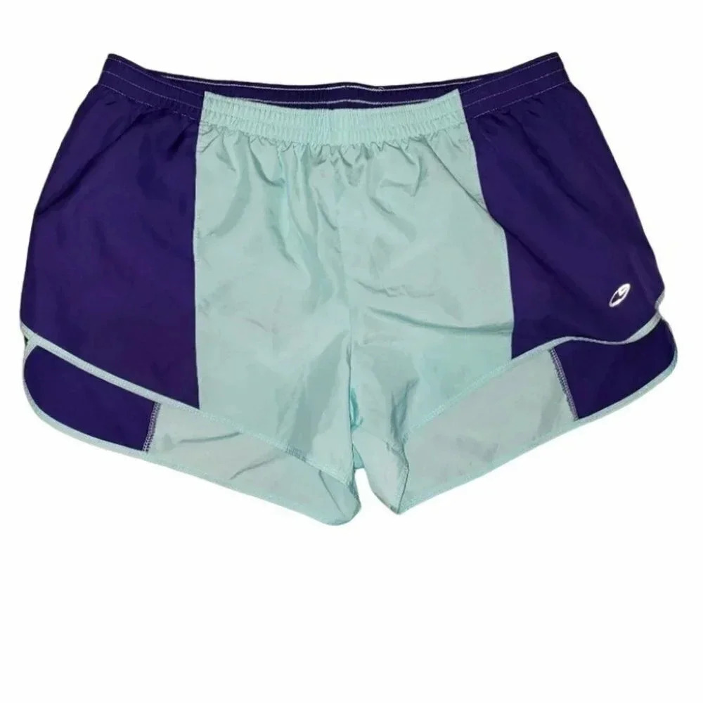 C9 by Champion Running Shorts XL Purple Mint Green Colorblock Active Athletic